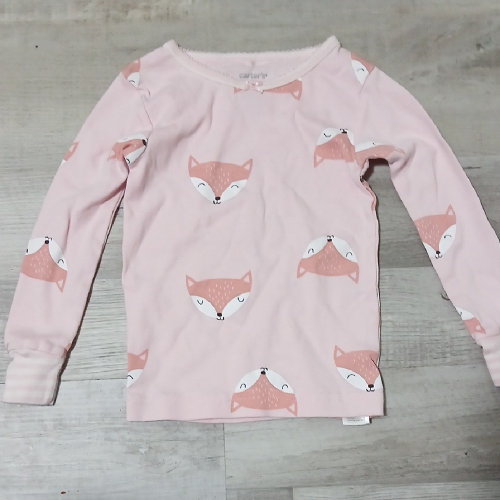 Carter's Pink Fox Pattern Long Sleeve Tee